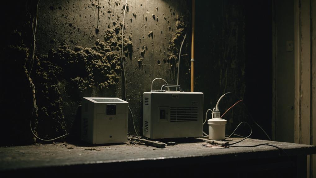 Water damage restoration technician extracting floodwater from a Jackson MS residential property using truck-mounted equipment